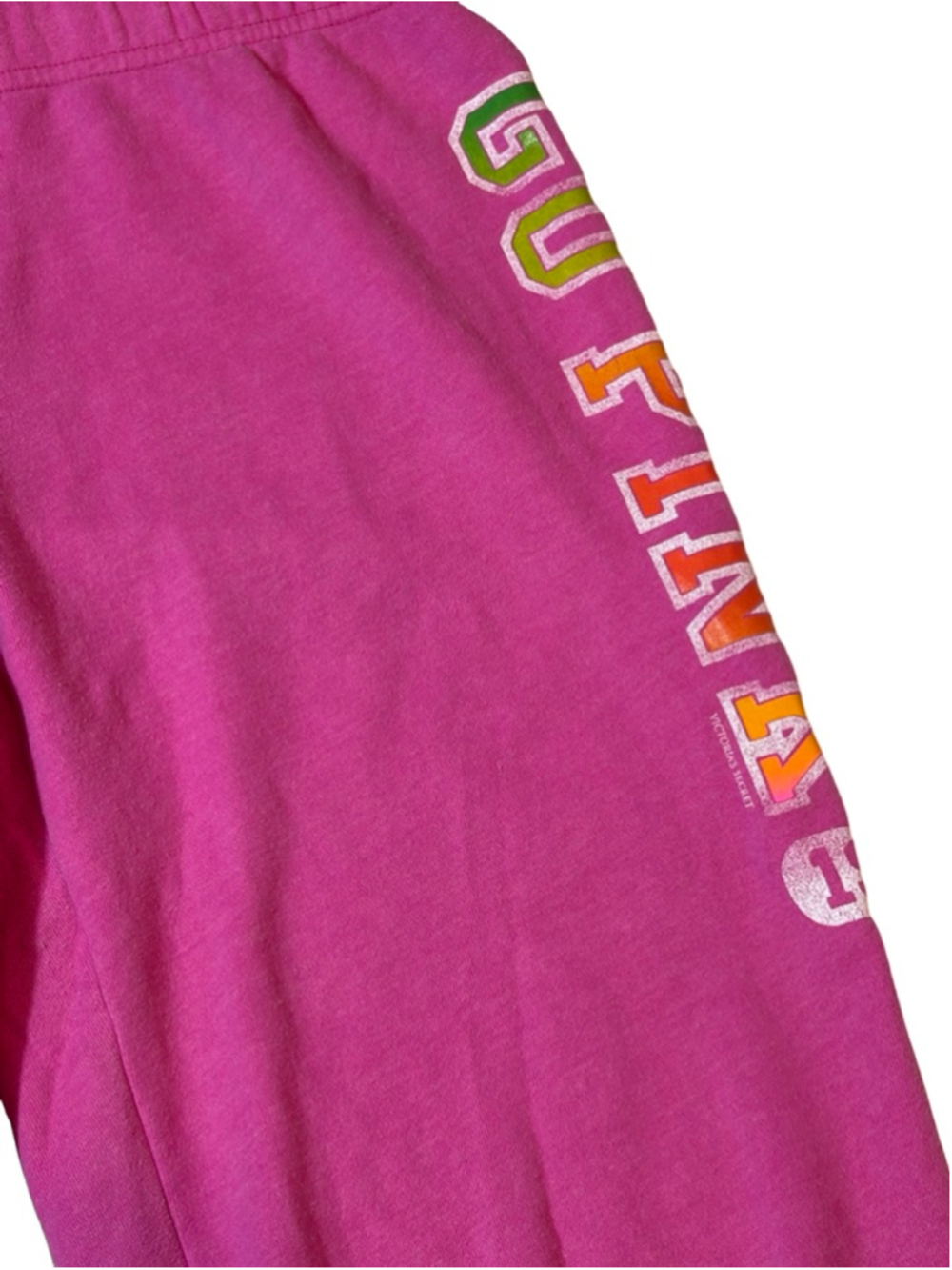 Victoria Secret PINK Sweatpants Y2K Pink Graphic Logo Cozy Lounge - Picture 2 of 10
